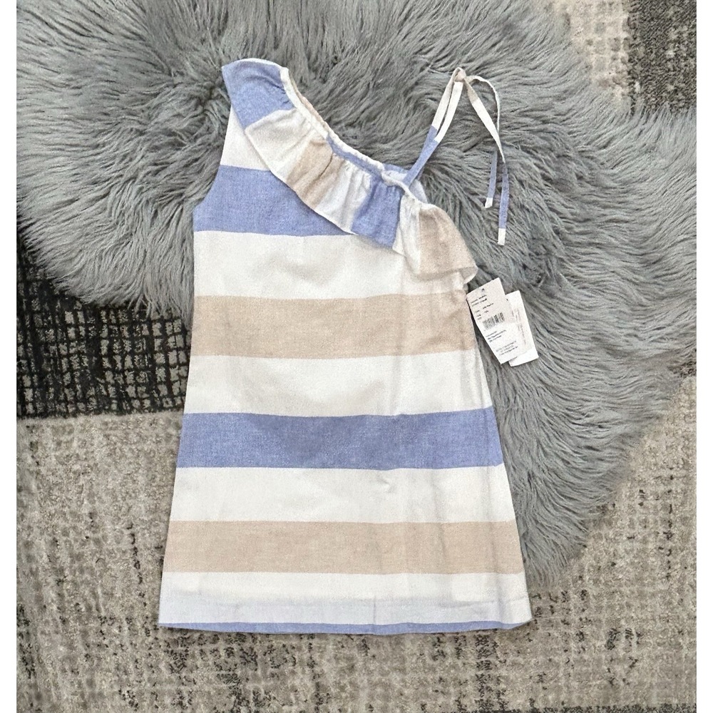 Childrenchic Girls White Cabana Stripes Linen Dress Size 12Y NWT (MSRP $85)‎